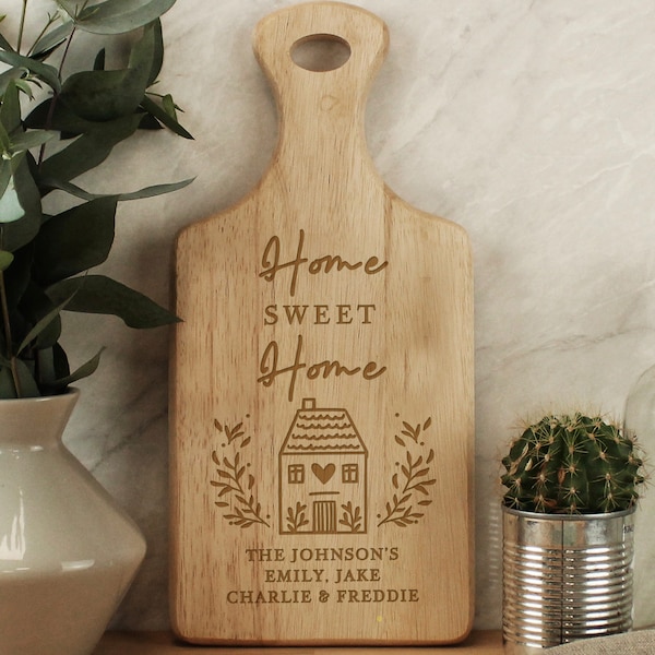 Personalised HOME Wooden Paddle Board- new home gift- customised chopping board- original couples gift-customised