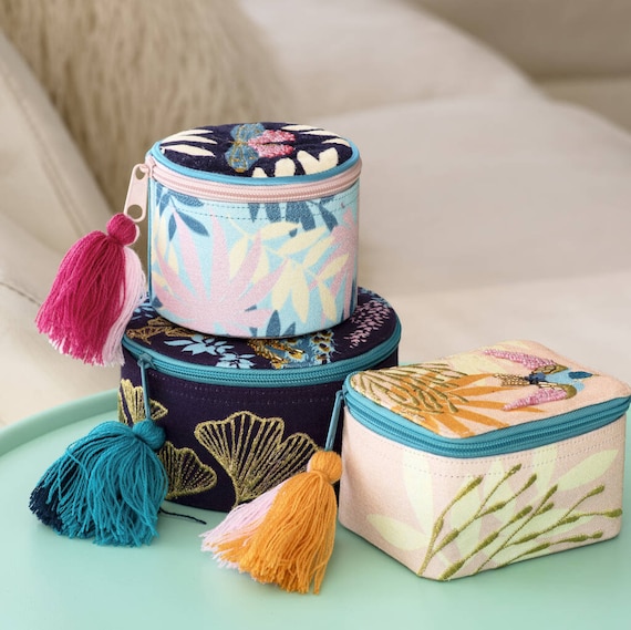 Jewelled Hand Embroidered Jewellery Boxes Travel Jewellery Case