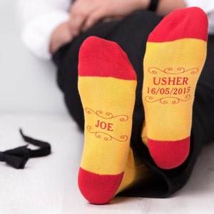 Wedding Socks - Colourful Groomsmen Socks - Customised Hidden Message - Mens Wedding Accessories - Personalised Mens Socks