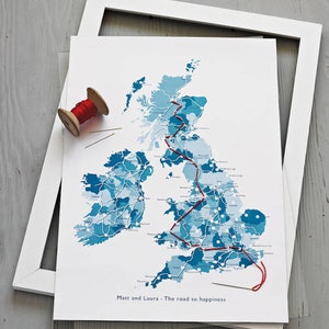 Impresión personalizada de un mapa de viaje para coser: crea tu propio viaje, bordado, recuerdo, viaje memorable, mapa de papel, cóselo tú mismo