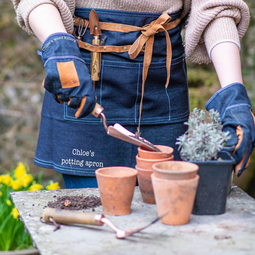 Personalised Gardening Apron - Garden Gift- Denim Apron- Gardening Gift ...