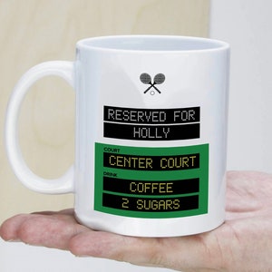 Personalised Tennis Style Mug - My Cuppa Tea Mug- My Special Personalised Tennis Tea Mug gift -  Custom Made Mug