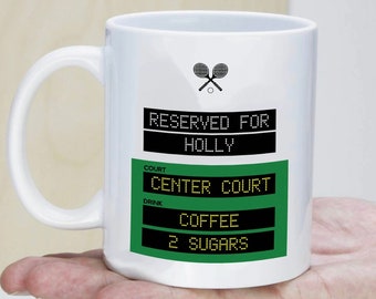 Gepersonaliseerde tennisstijl mok - mijn Cuppa thee mok - mijn speciale gepersonaliseerde tennis thee mok cadeau - op maat gemaakte mok