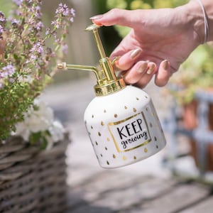 Personalized Ceramic Plant Mister: Keep Growing Water-drop Design
