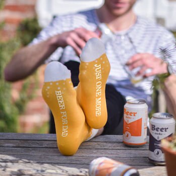 Image of Personalised Beer Socks- Personalized Socks For Dad - Customised Duotone Customized Gift Fathers Day Gift