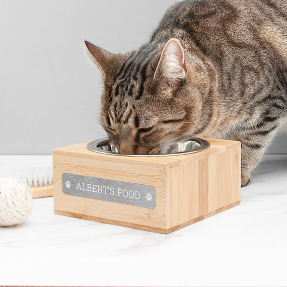 Personalisierte Bambus Fressnapf: Kleine Katzen- oder Hundenapf - Etsy.de