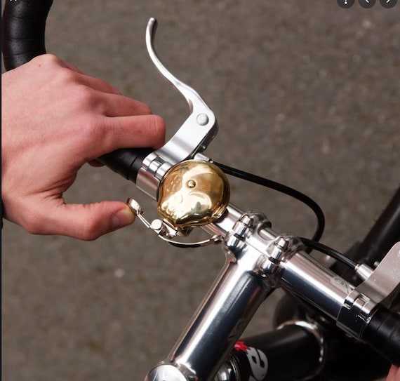 Personalised Skull Face Bike Bell Brass Bike Bell With Sprung