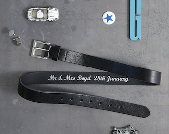 Personalised Leather Belt - Secret Message Belt - 3rd Anniversary Gift - Teacher Gift- Gift for Dad - Personalized Hidden Message Gift