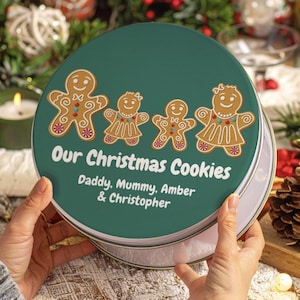 Personalisierte Lebkuchen Familie Weihnachten Dose: Benutzerdefinierte Urlaub Kuchenform