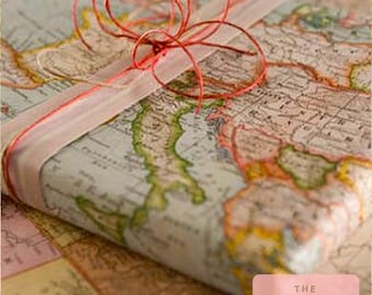 Retro World Map Wrapping Paper: Hand-Printed Luxury Gift Wrap