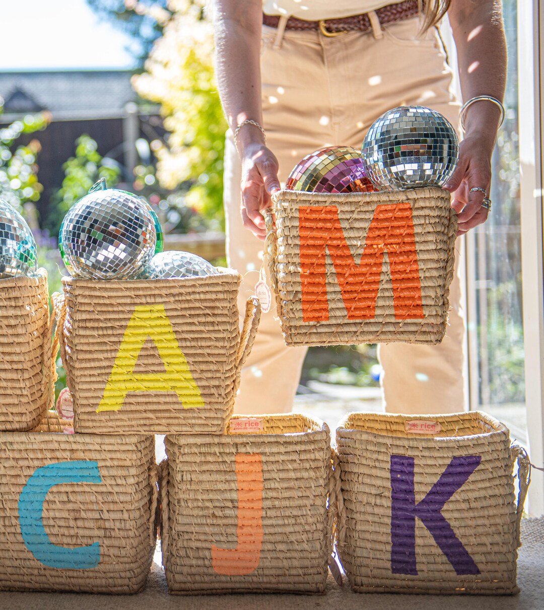 Handmade Raffia Alphabet Basket: Custom Toy Storage - Etsy Handmade Raffia Alphabet Basket: Custom Toy Storage - Etsy