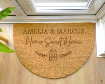 Personalized Half Moon Doormat: New Home Gift