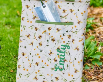 Personalised Bee design  Garden Kneeler-garden accessory-gardening gift-useful in the garden- hardwearing-customised hand finished-