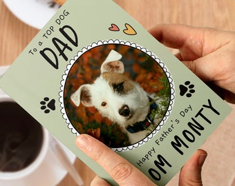 Personalised From The Pet Photo Upload Card- your pets photo- Fathers day -Birthday card- customised inside-made to order