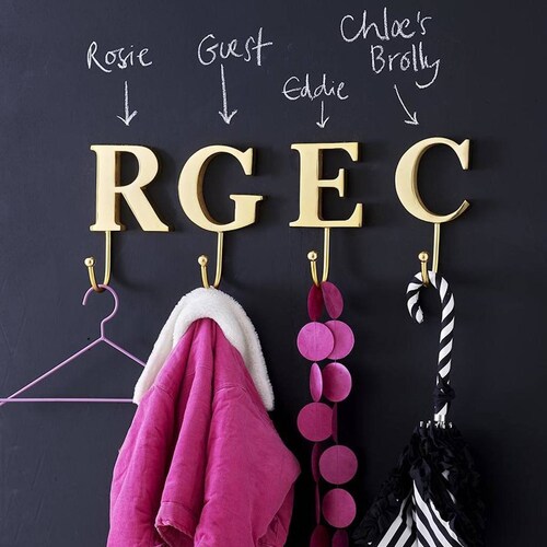 Bronze Metal Letter Hooks Coat Storage Cool Letter Hooks Etsy