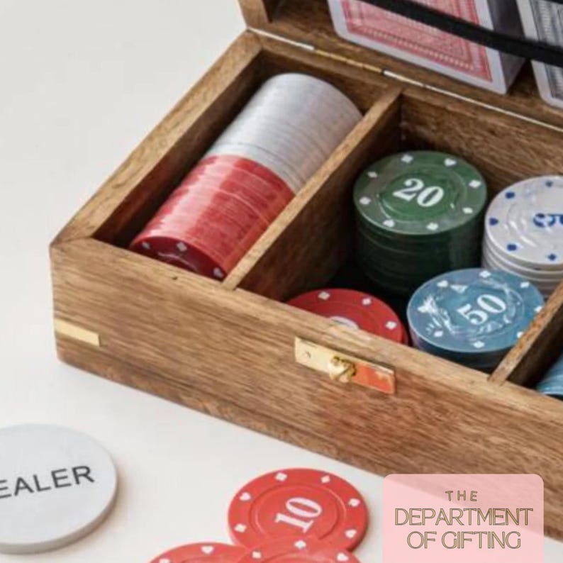 Personalized Poker Set: Luxury Rosewood Case, Poker Lover Gift image 3