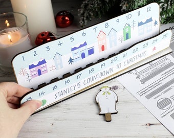 Personalised Wooden Make it yourself Advent-christmas countdown-Personalised Make Your Own Snowman Advent- customised advent- childs advent