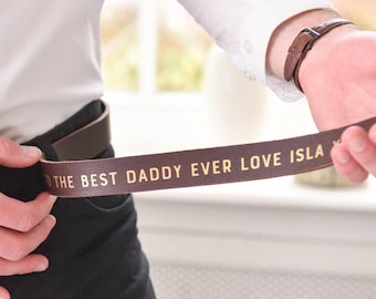 Personalized Leather Belt – Secret Message Gift for Dad- fathers day