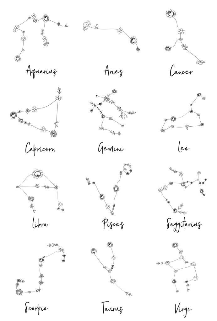 Floral Star Constellation Travel Case Zodiac Keepsake Travel - Etsy UK