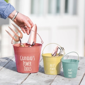 Customised Garden Bucket,Customized Daddy And Me Bucket,Fathers Day, Gifts For Him, Gardening Storage,Personalised Pail