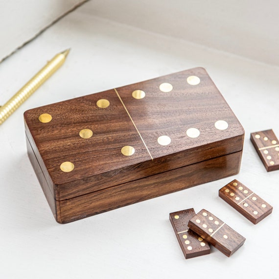 Dominos du train mexicain Goliath jeu de société familial en version bois avec boîte de rangement