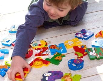 Wooden Alphabet Animal Letters - hand painted  Letters- animal letters- letters-alphabet-a-z-decorate your home- childs letters- nursery