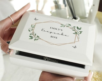 Personalized Butterfly Wooden Keepsake Box: Engraved Jewellery Box