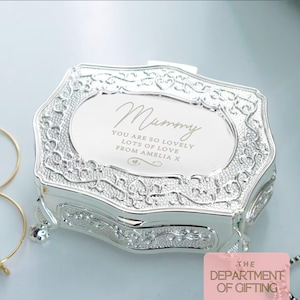 Personalized Silver Plated Keepsake Box: Engraved Jewellery Storage