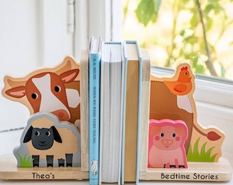 Wooden Bookends Book Ends Baby Memories Keepsake Nursery Free Gift Bag & Card Wooden Bookends Book Ends Baby Memories Keepsake Nursery Free Gift Bag & Card