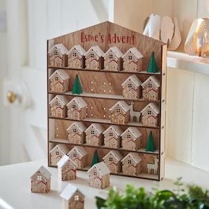 Personalised house Advent Calendar-  advent- christmas-personalised advent - home countdown- Fill Your Own Wooden House Advent- keepsake