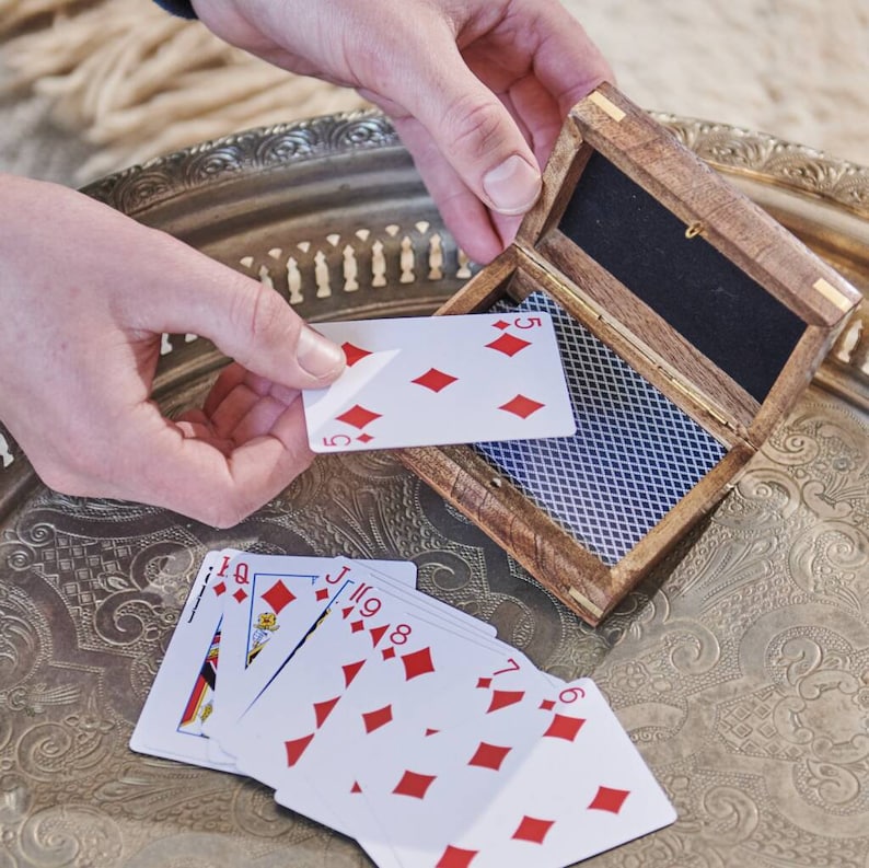 Personalized Rosewood Playing Card Box Set