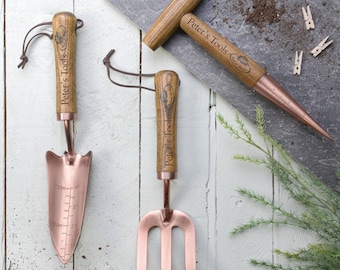 Personalised Luxury copper tools- garden tools- copper tools- customised garden gift-garden tool gift - gardners gift-gift for all Gardeners