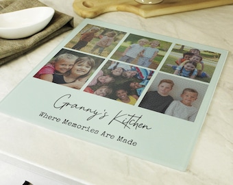 Personalised Photo Upload Glass Chopping Board – Custom Kitchen Decor