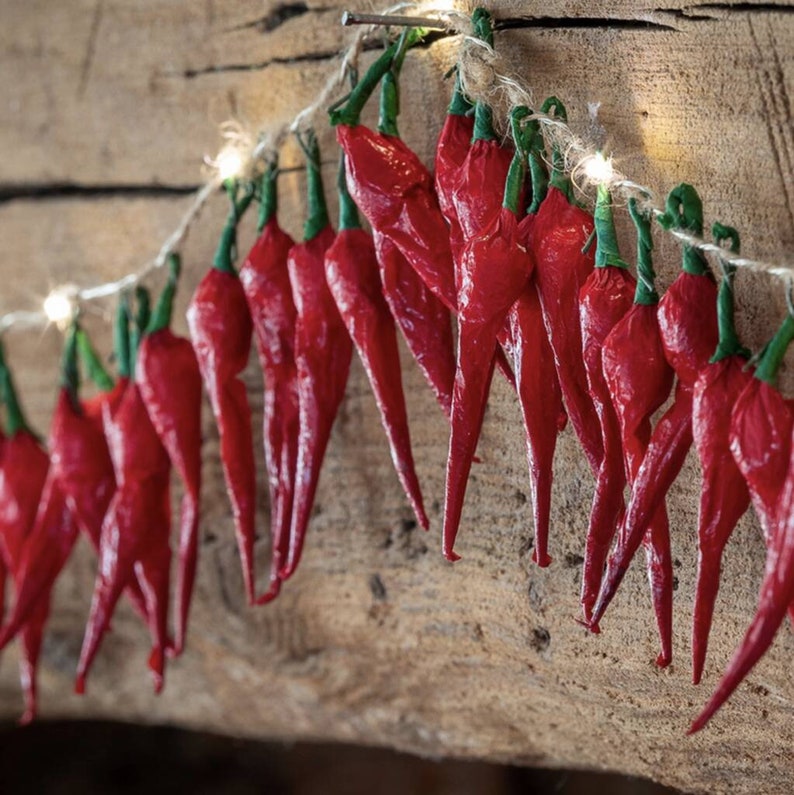 Realistic Chilli Pepper Fairy Lights String Deco Realistic Chilli Pepper Fairy Lights, Chilli Pepper String Lights