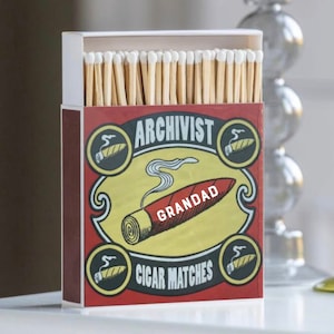 Personalised Extra Long Cigar Matches -House Warming Gift-Hand Dipped Matches -Cigar design - Matchbox - Custom Made-Fathers day-hand packed