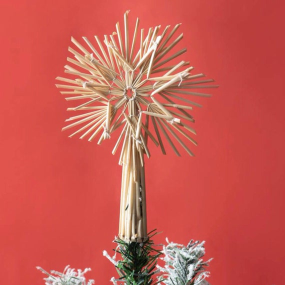 Wheat Straw Star Tree Topper Stunning Design-fits All Trees Tree Topper  Handmade Craft Natural Tree Decoration Christmas Decor Straw 