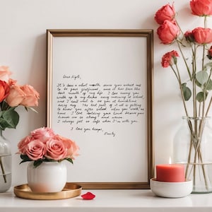 Nota de amor escrita a mano personalizada - Regalo perfecto para San Valentín y aniversario - Impresión personalizada - Escritura original - Impresión -