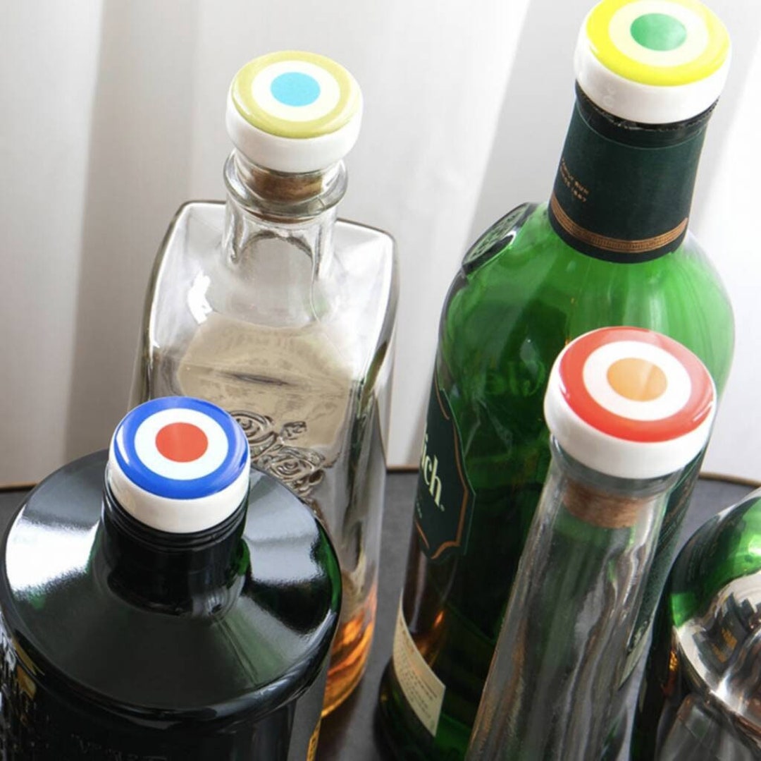 Set of Four Ceramic Bottle Stoppers Wine Bottle Stopper Etsy