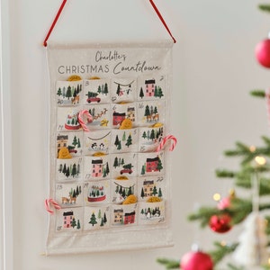 Personalised Reusable Fabric Christmas Advent Calendar Kit - Christmas countdown-  advent- child's advent-customised advent-adventskalender