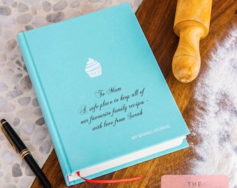 Diario de repostería personalizado: Libro de recetas encuadernado en tela - Un recuerdo inolvidable