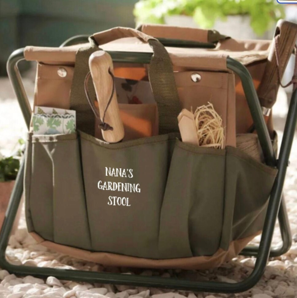 BURPEE Waxed_Canvas_Garden_Tool_Tote Waxed Canvas Heavy-Duty Tote Bag  Storage Organizer for Gardening Tools 12 H x 14.5 W