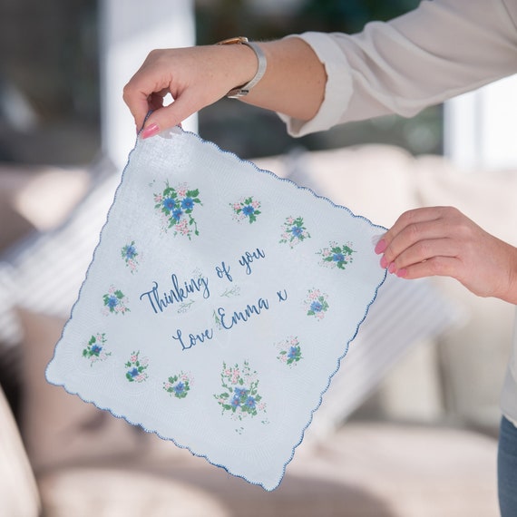 Buy Personalised Message Hankie Floral Handkerchief Personalized