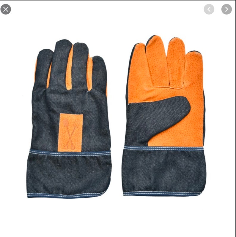 Personalised denim gauntlet gardening gloves dads gardening gloves personalised gardening gloves customized gloves-hardwearing glove image 6