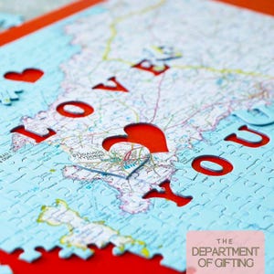 Personalized 'Love You' Map Jigsaw Puzzle – 400 Piece Anniversary Gift