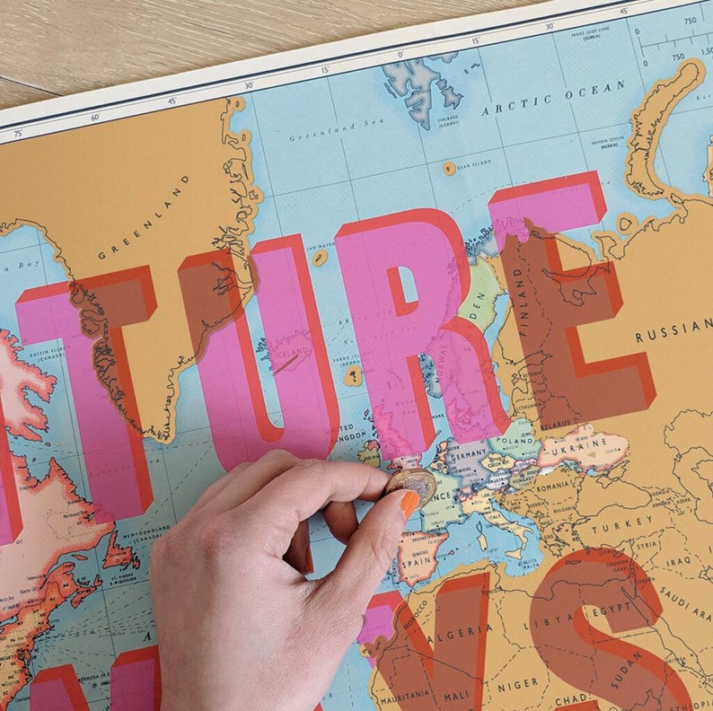 Scratch Map Exclusive Artist Editionmap Poster Original Map Etsy