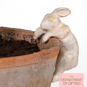 Suspension pour pot lapin moulée à la main : décoration de jardin en résine image 4
