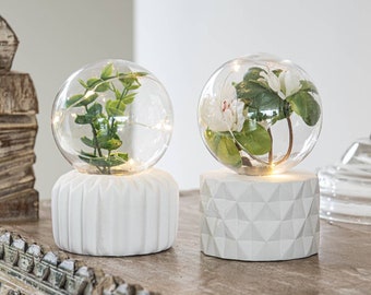 Plant Fairy Light Terrariums - faux plants- original light - pretty fairy lights - two designs- handmade- indoor garden gift