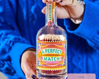 Personalized Match Bottle & Candle Holder Set: Couple Keepsake