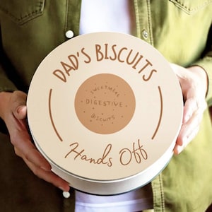 Personalised Daddy’s Biscuit Tin-  - cookie tin gift - Customized - holiday cake tin- customised - made to order