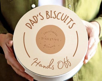 Personalized Dad's Biscuit Tin – Custom Cookie Stash, Father's Day Gift